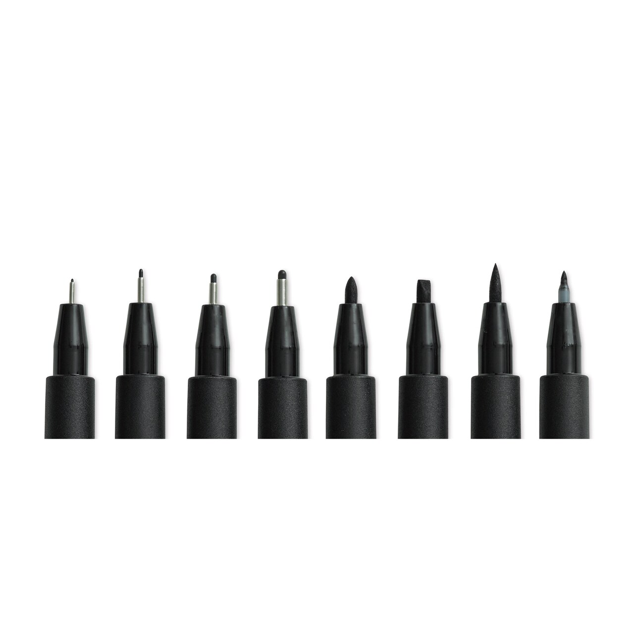 Faber-Castell Pitt Artist Pens- Black, Set of 8, Assorted Nibs